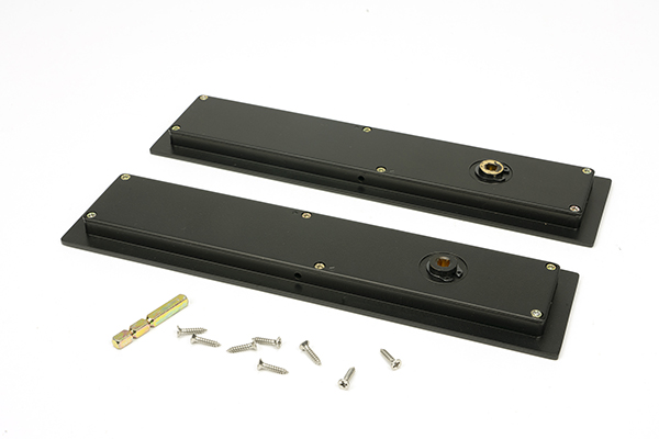 Aged Bronze 250mm Art Deco Rectangular Pull - Privacy Set