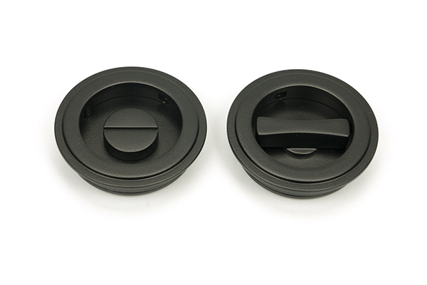 Aged Bronze 60mm Art Deco Round Pull - Privacy Set