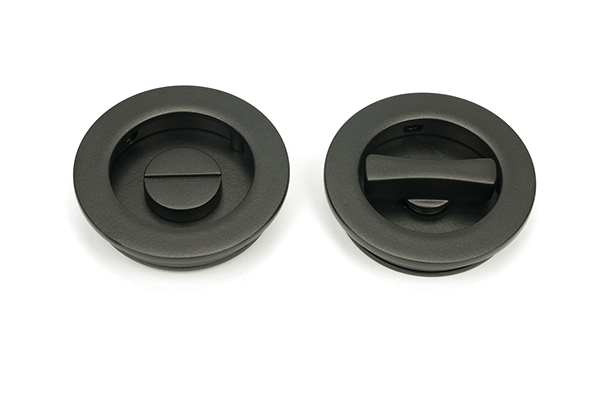 Aged Bronze 60mm Plain Round Pull - Privacy Set