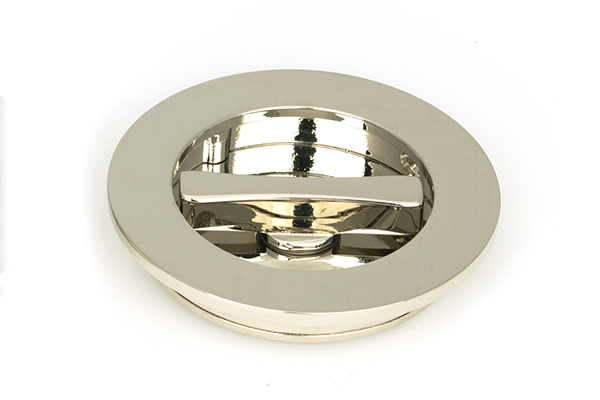 Polished Nickel 75mm Plain Round Pull - Privacy Set