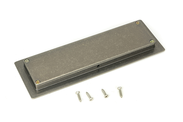 Pewter 175mm Art Deco Rectangular Pull