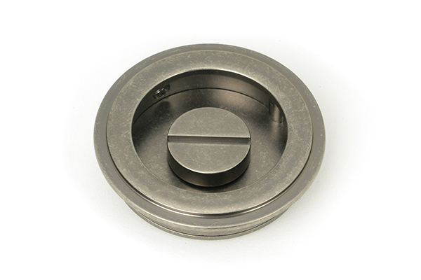 Pewter 60mm Art Deco Round Pull - Privacy Set