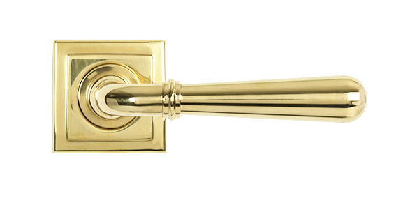 Polished Brass Newbury Lever on Rose Set (Square) - Unsprung