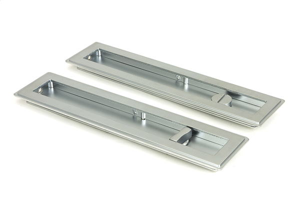 Satin Chrome 250mm Art Deco Rectangular Pull - Privacy Set