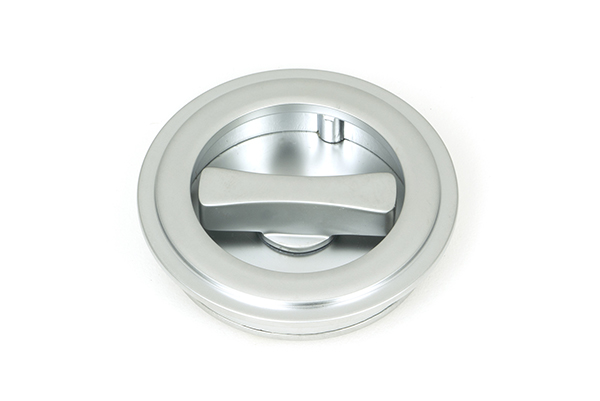 Satin Chrome 60mm Art Deco Round Pull - Privacy Set