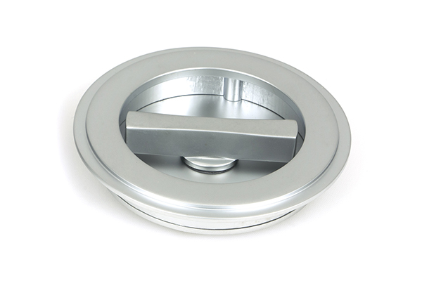 Satin Chrome 75mm Art Deco Round Pull - Privacy Set