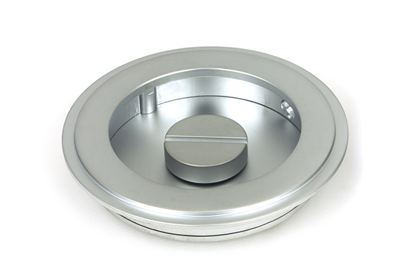 Satin Chrome 75mm Art Deco Round Pull - Privacy Set