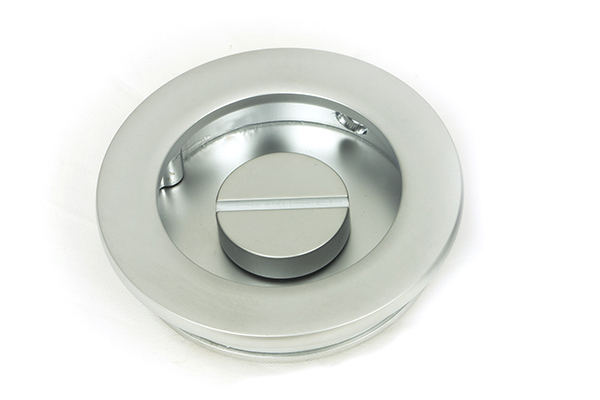 Satin Chrome 60mm Plain Round Pull - Privacy Set
