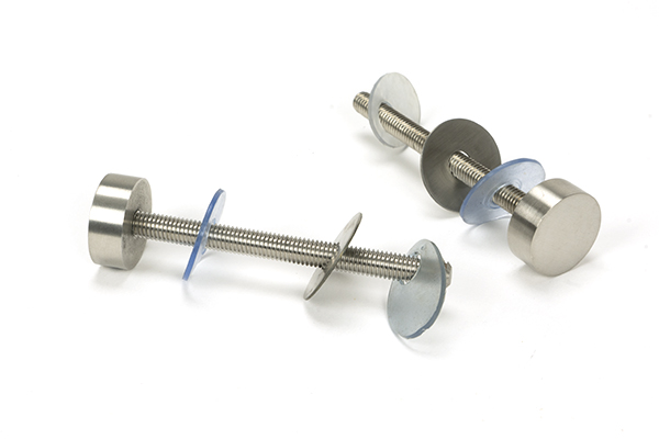 Satin SS (304) 100mm Bolt Fixings for T Bar (2) - Offset