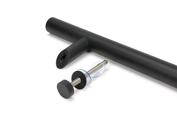 Matt Black SS (304) 100mm Bolt Fixings for T Bar (2) - Offset