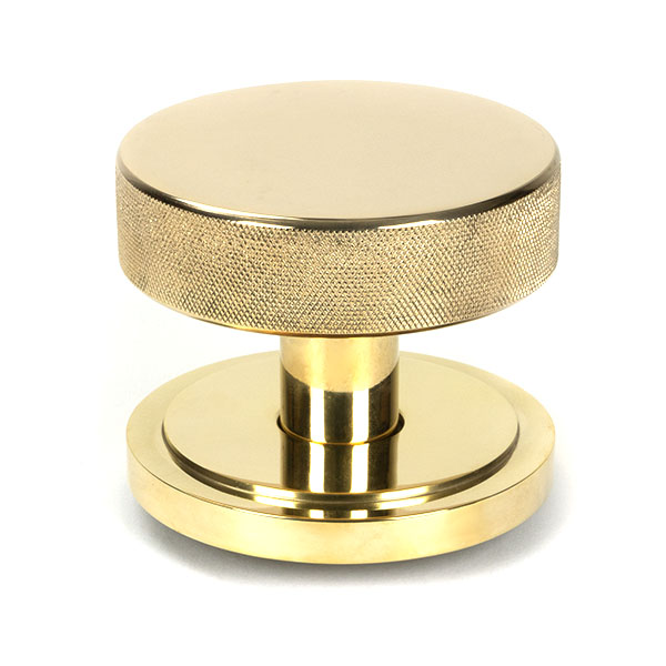 Polished Brass Brompton Centre Door Knob (Art Deco)