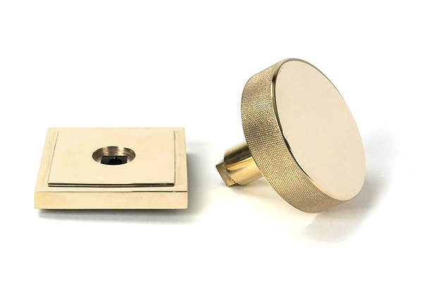 Polished Brass Brompton Centre Door Knob (Square)
