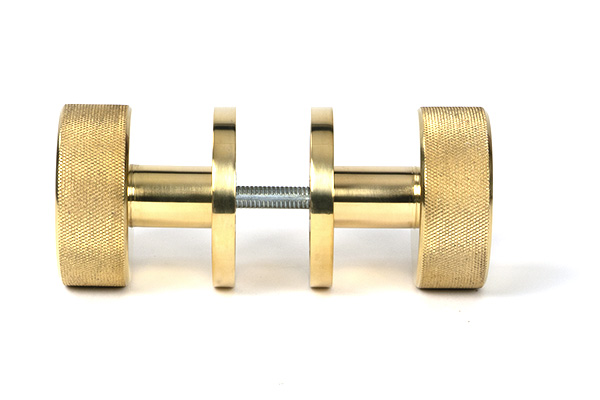 Polished Brass Brompton Mortice/Rim Knob Set (Beehive)