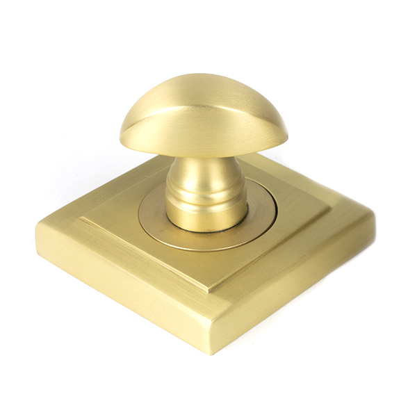 Satin Brass Round Thumbturn Set (Square)
