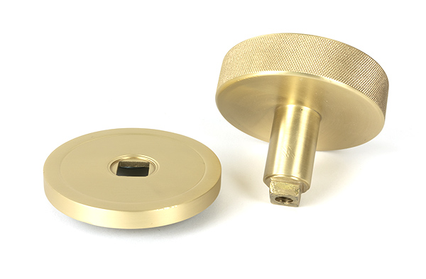 Satin Brass Brompton Centre Door Knob (Plain)