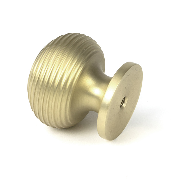 Satin Brass Beehive Cabinet Knob 30mm