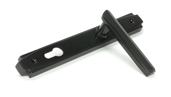 Aged Bronze Art Deco Slimline Lever Espag. Lock Set