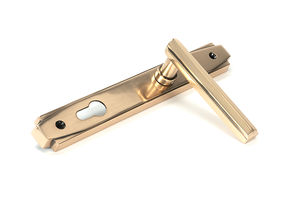 Polished Bronze Art Deco Slimline Lever Espag. Lock Set