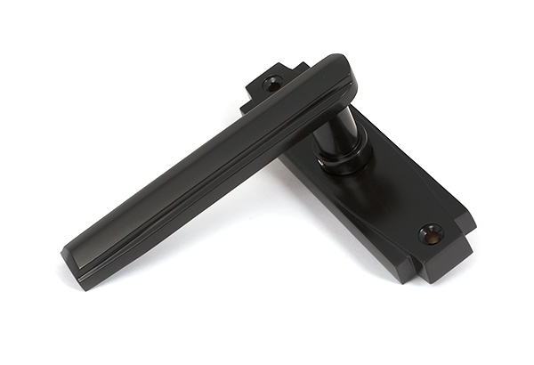 Aged Bronze Art Deco Lever on Rose Set