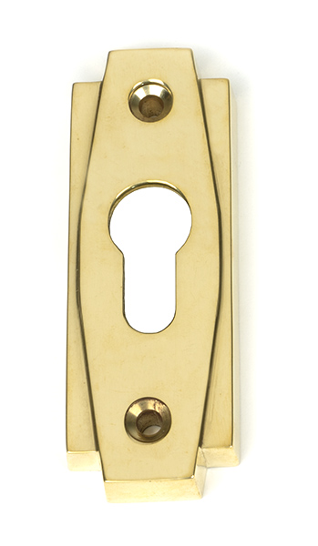 Polished Brass Art Deco Euro Escutcheon