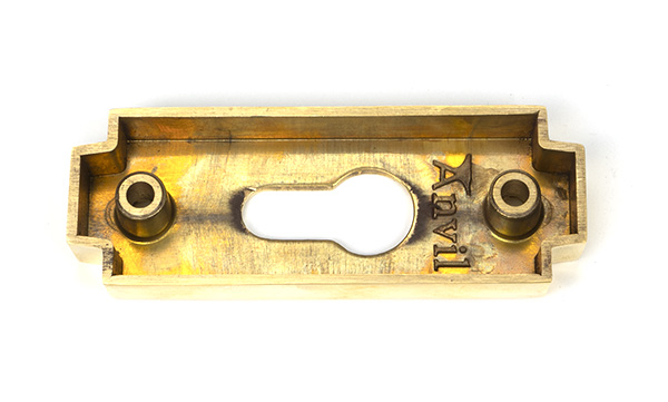 Polished Brass Art Deco Euro Escutcheon