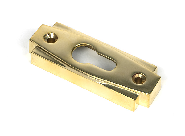 Polished Brass Art Deco Euro Escutcheon