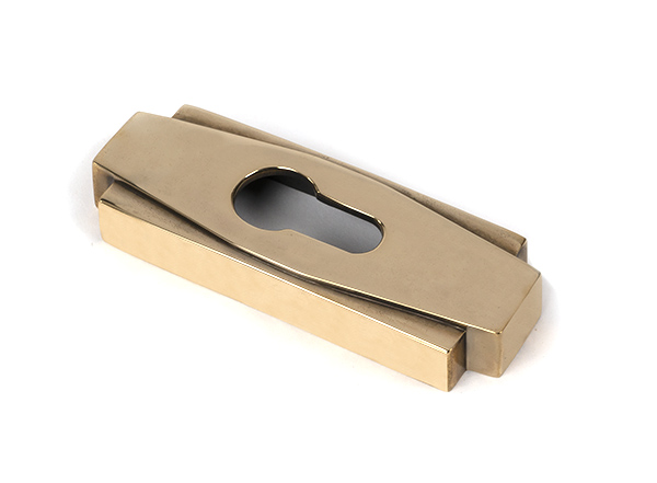 Aged Brass Art Deco Euro Escutcheon