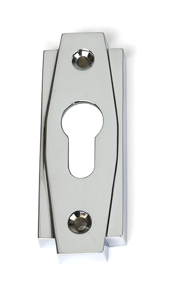 Polished Chrome Art Deco Euro Escutcheon