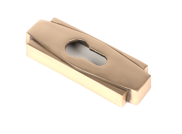 Polished Bronze Art Deco Euro Escutcheon