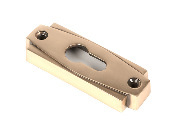 Polished Bronze Art Deco Euro Escutcheon