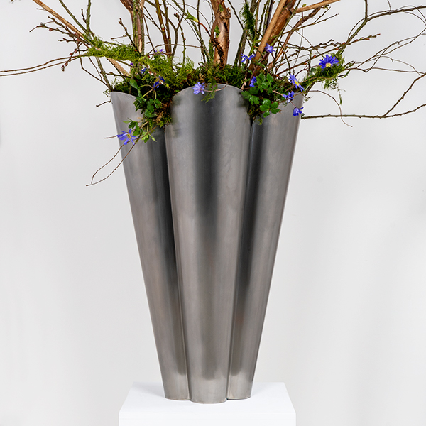 Satin Marine SS (316) 40cm Flora Pot (Drainage holes)