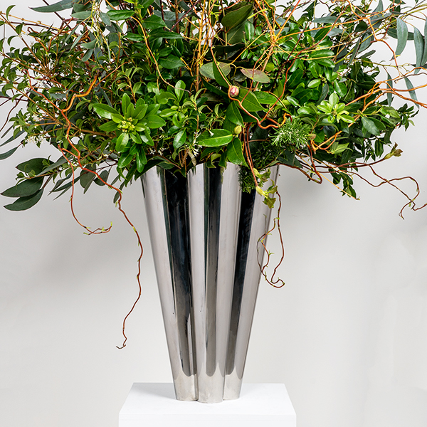 Polished Marine SS (316) 30cm Flora Pot (Drainage holes)