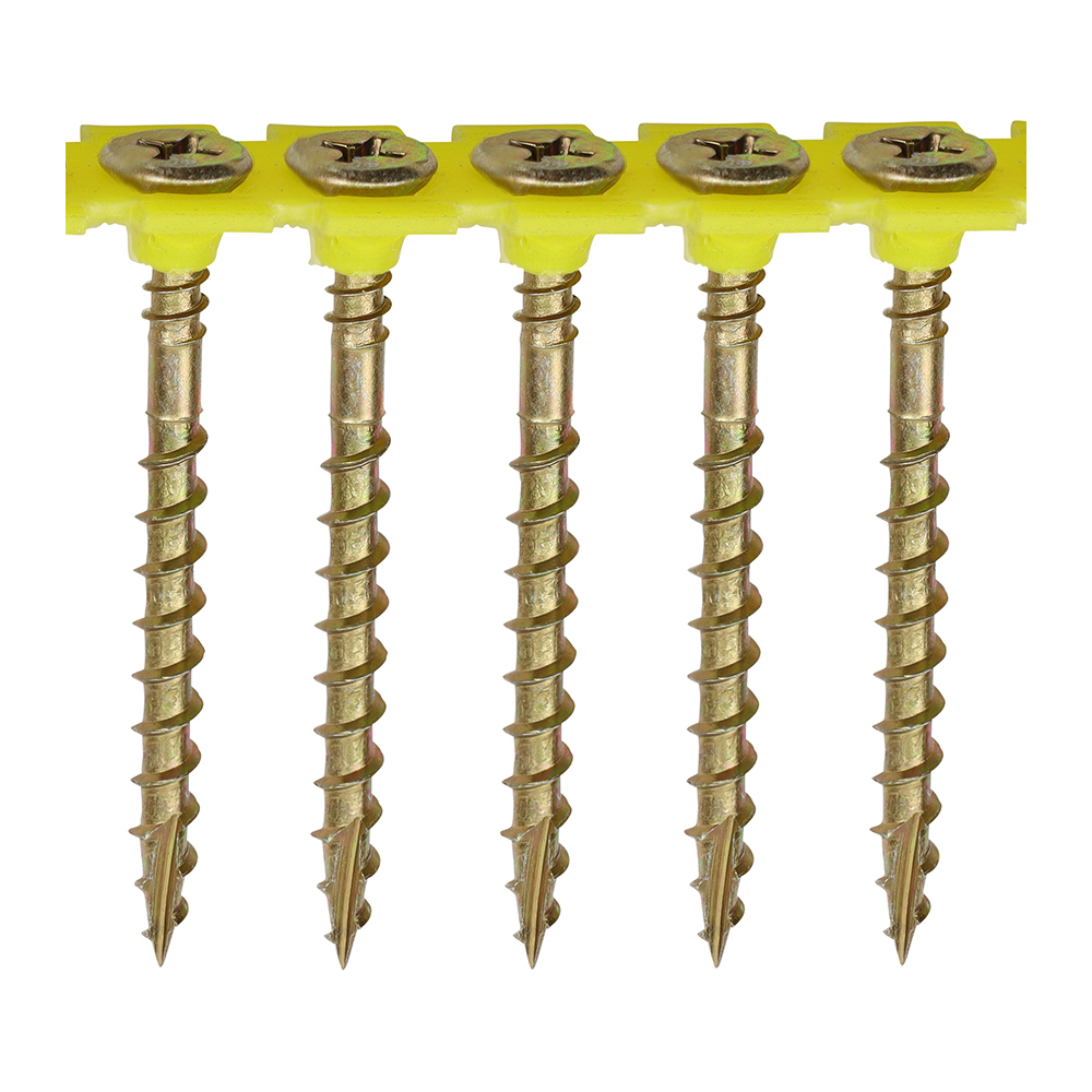 Solo Collated Chipboard & Woodscrews - PH - Double Countersunk - Yellow - 4.2x55