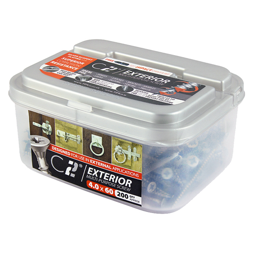 C2 Exterior Strong-Fix - PZ - Double Countersunk with Ribs - Twin-Cut - Silver - 6.0x50