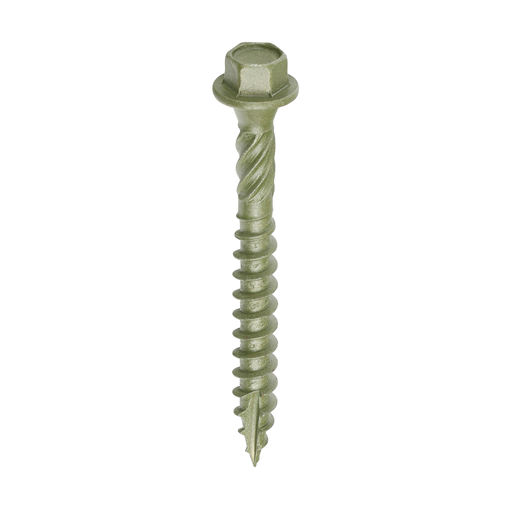 Timber Frame Construction & Landscaping Screws - Hex - Exterior - Green Organic - 6.7x60