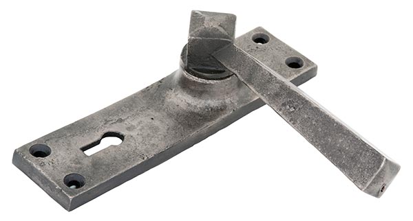 Antique Pewter Straight Lever Lock Set