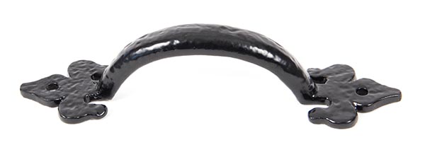 Black Cast 6" Fleur De Lys Pull Handle