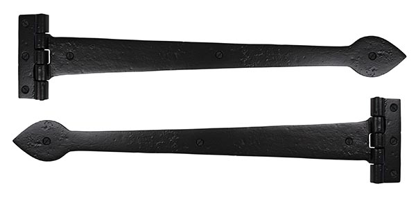 Black Smooth 18" Cast T Hinge (pair)