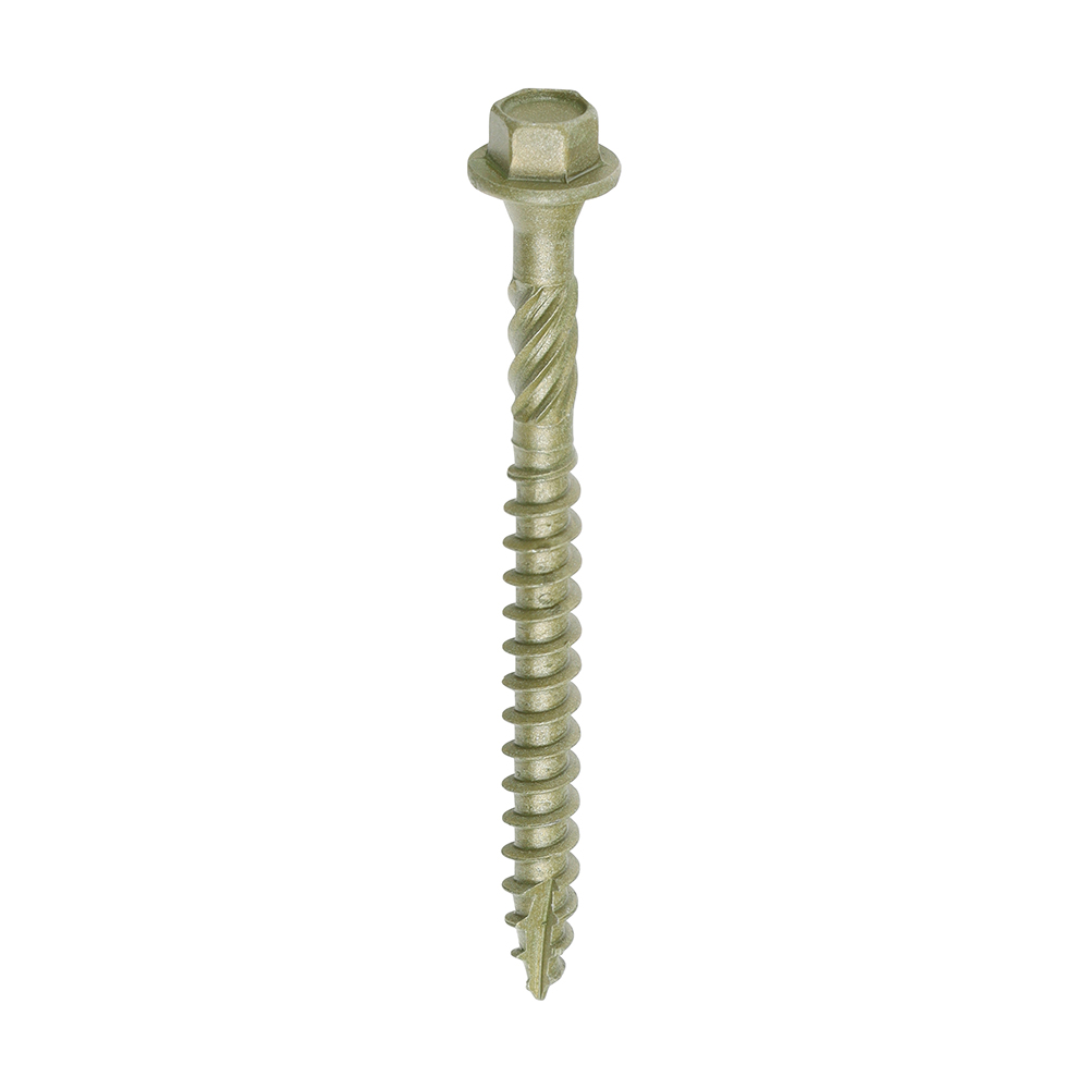 Timber Frame Construction & Landscaping Screws - Hex - Exterior - Green Organic - 6.7x75