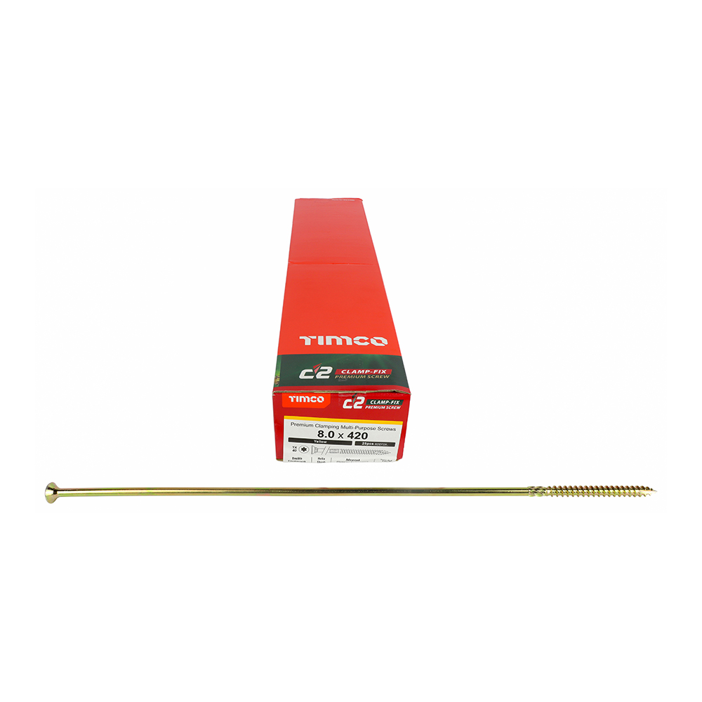 C2 Clamp-Fix - TX - Double Countersunk with Ribs - Twin-Cut - Yellow - 8.0x420