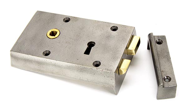 Iron Left Hand Rim Lock - Small