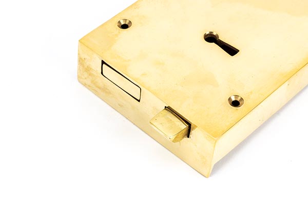 Polished Brass Right Hand Rim Lock - Large