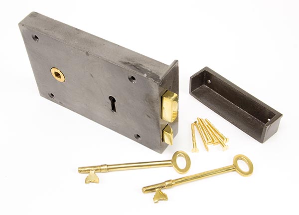 Iron Left Hand Rim Lock - Large