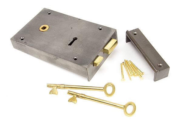 Iron Left Hand Rim Lock - Large