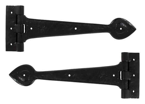 Black Textured 12" Cast T Hinge (pair)