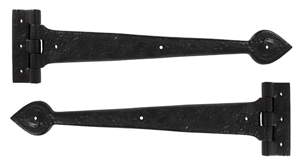 Black Textured 16" Cast T Hinge (pair)