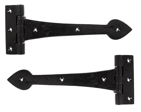 Black Smooth 10½" Cast T Hinge (pair)