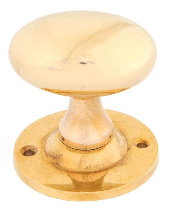 Polished Brass Oval Mortice/Rim Knob Set