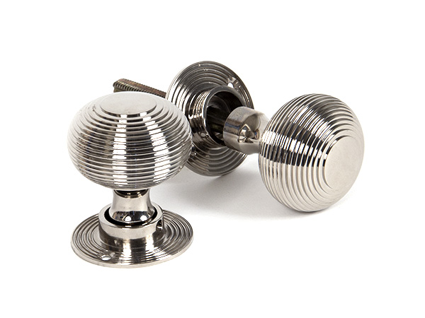 Polished Nickel Heavy Beehive Mortice/Rim Knob Set