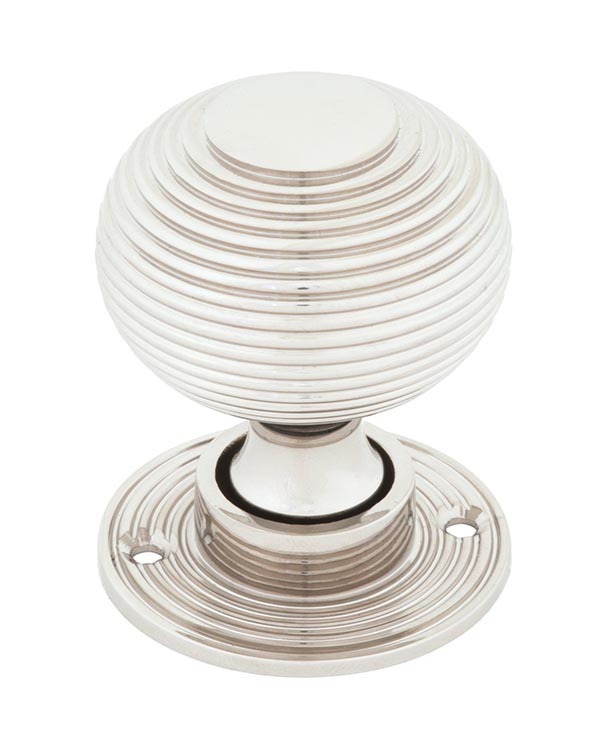 Polished Nickel Beehive Mortice/Rim Knob Set